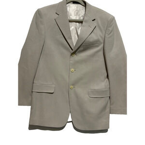 Fumagalli Men's Blazer jacket Silk beige 3 Button sz 38S capsule old money slim